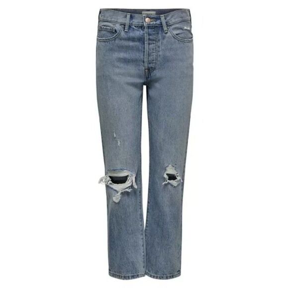 Only Straight Cropped Jeans 26 Juniors' High-Rise Straight-Leg Distressed NEW - Picture 8 of 8